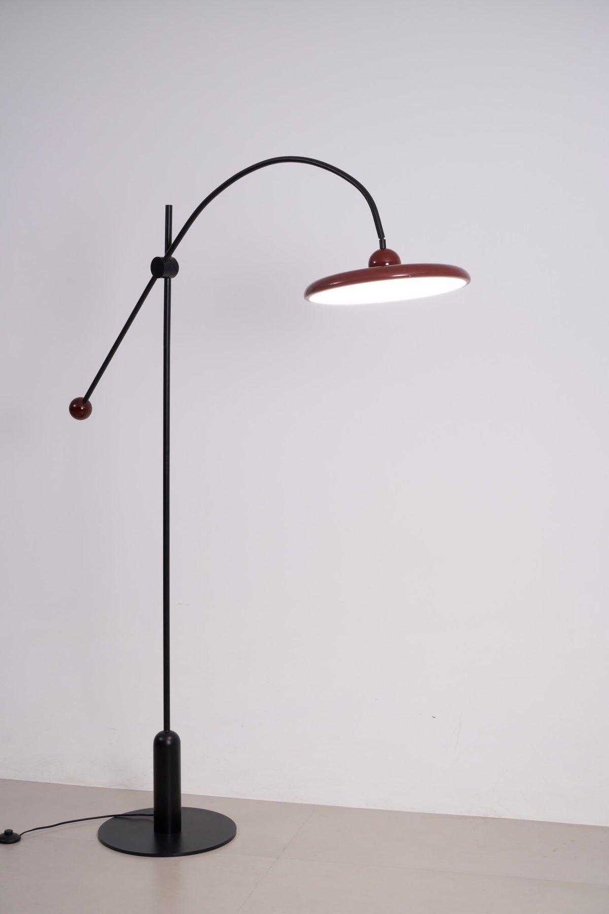 Lola Floor Lamp – Sculptural Modern LED Floor Lamp with Asymmetrical Red Shade