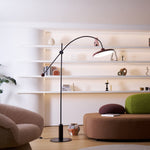Lola Floor Lamp – Sculptural Modern LED Floor Lamp with Asymmetrical Red Shade