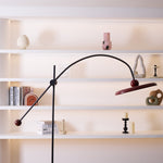 Lola Floor Lamp – Sculptural Modern LED Floor Lamp with Asymmetrical Red Shade