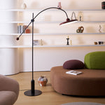 Lola Floor Lamp – Sculptural Modern LED Floor Lamp with Asymmetrical Red Shade