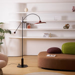 Lola Floor Lamp – Sculptural Modern LED Floor Lamp with Asymmetrical Red Shade