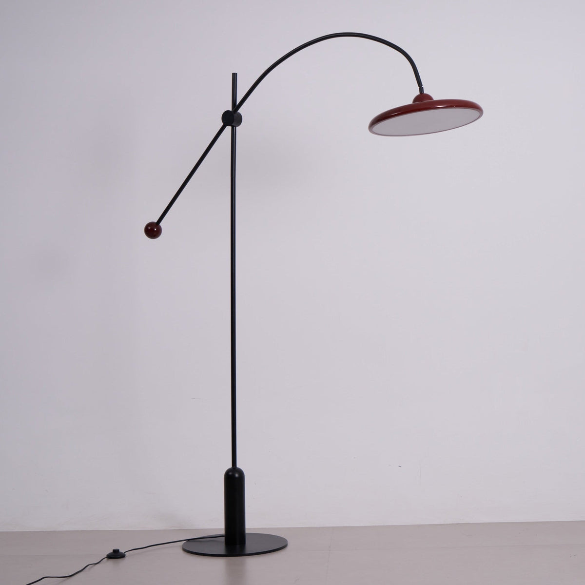 Lola Floor Lamp – Sculptural Modern LED Floor Lamp with Asymmetrical Red Shade