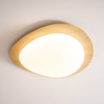 Pebble Flush Mount Ceiling Light with Walnut Grain Finish
