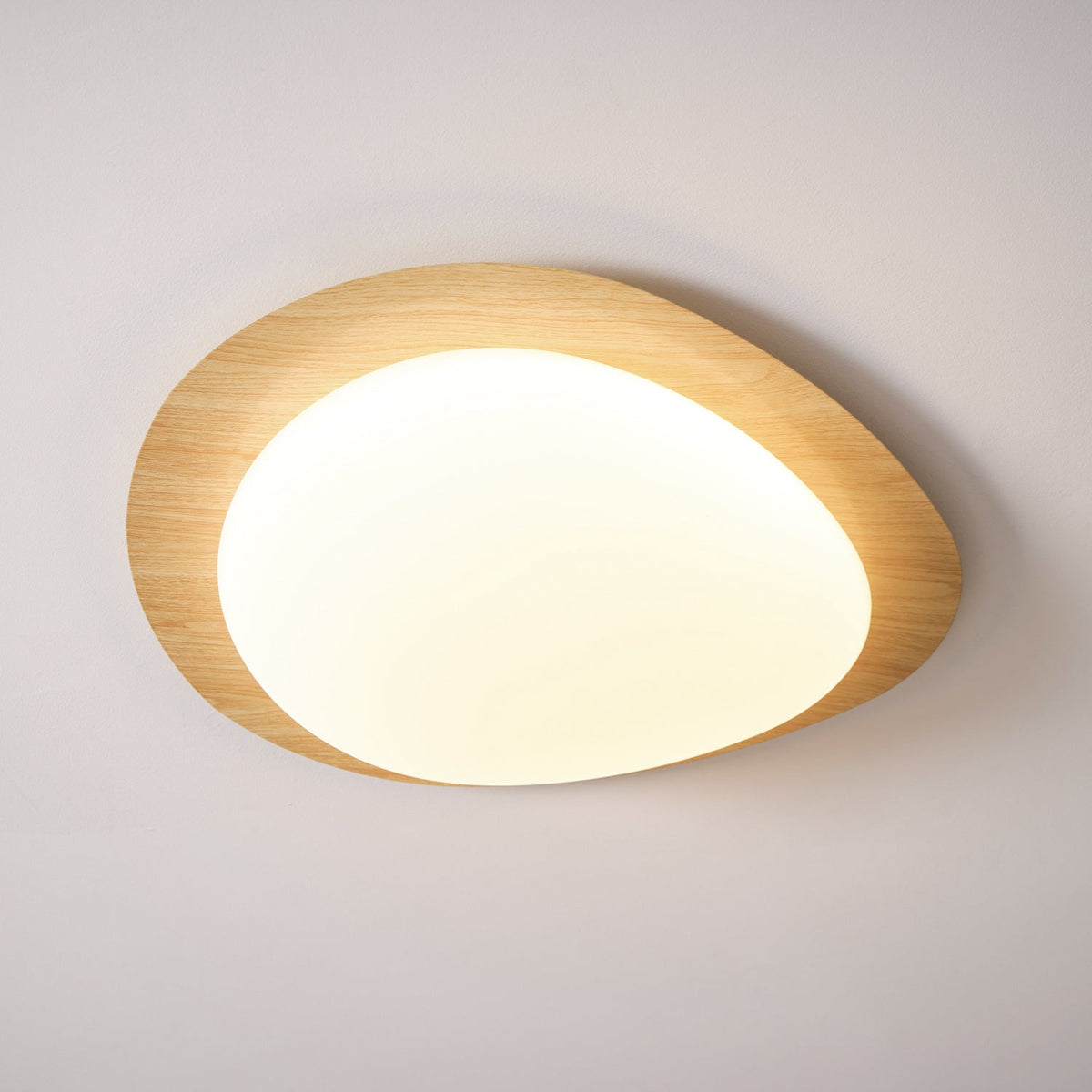 Pebble Flush Mount Ceiling Light with Walnut Grain Finish