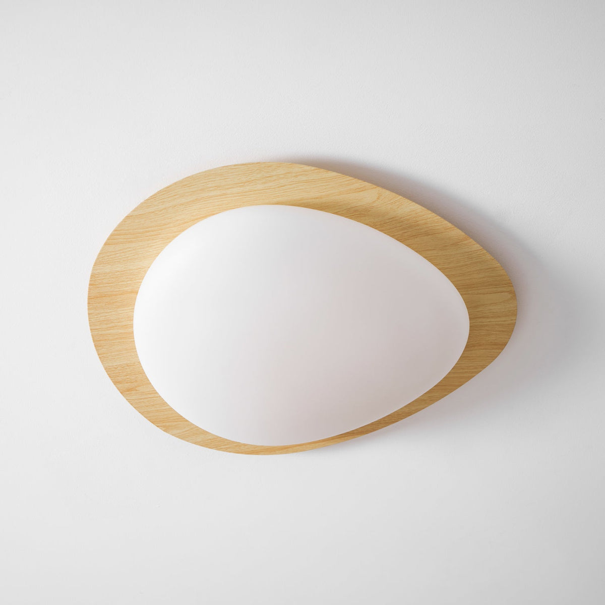 Pebble Flush Mount Ceiling Light with Walnut Grain Finish
