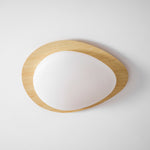Pebble Flush Mount Ceiling Light with Walnut Grain Finish