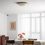 Pebble Flush Mount Ceiling Light with Walnut Grain Finish