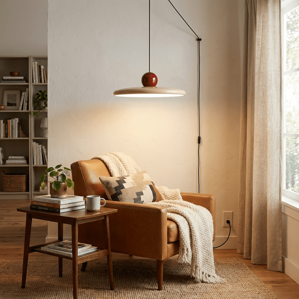 Lola Pendant Swag Light – Modern LED Disc Pendant for Living Room & Dining Room