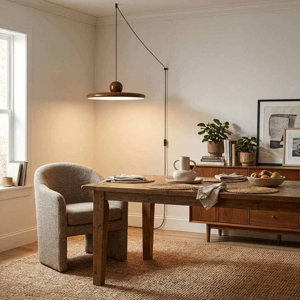 Lola Pendant Swag Light – Modern LED Disc Pendant for Living Room & Dining Room
