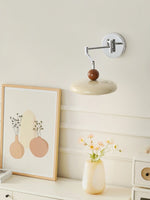 Lola Swing Arm Wall Sconce in Chrome or Green with Beige Shade