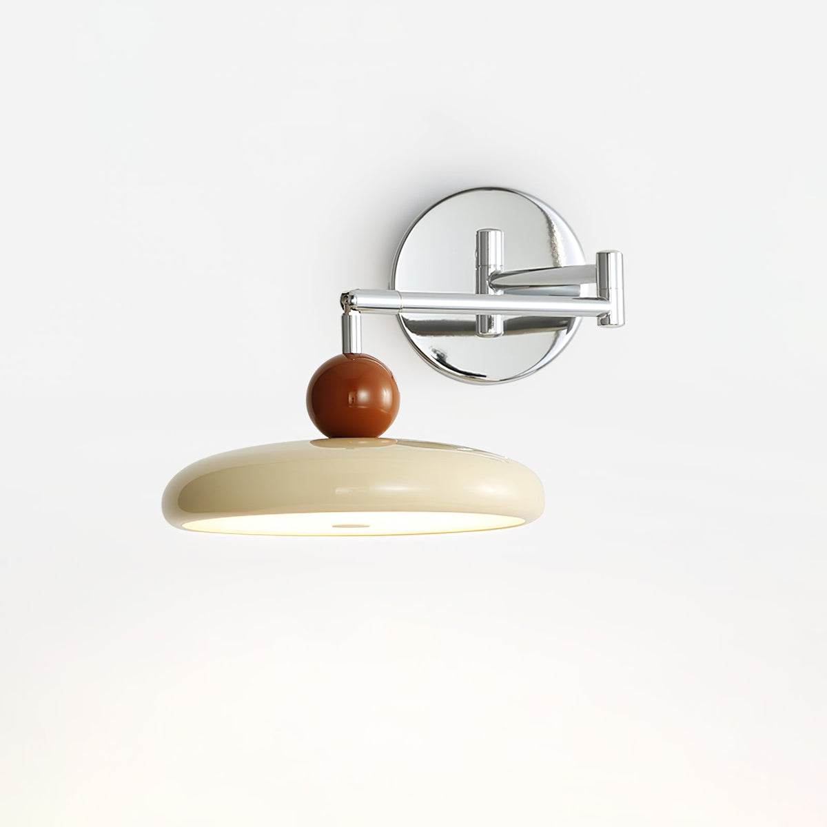 Lola Swing Arm Wall Sconce in Chrome or Green with Beige Shade
