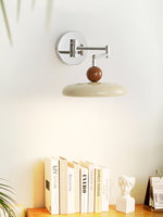 Lola Swing Arm Wall Sconce in Chrome or Green with Beige Shade