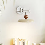 Lola Swing Arm Wall Sconce in Chrome or Green with Beige Shade