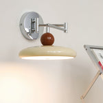 Lola Swing Arm Wall Sconce in Chrome or Green with Beige Shade