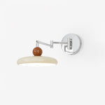 Lola Swing Arm Wall Sconce in Chrome or Green with Beige Shade
