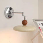 Lola Swing Arm Wall Sconce in Chrome or Green with Beige Shade