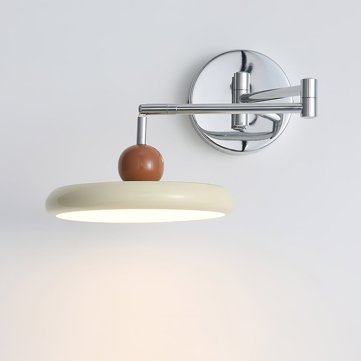 Lola Swing Arm Wall Sconce in Chrome or Green with Beige Shade