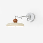 Lola Swing Arm Wall Sconce in Chrome or Green with Beige Shade