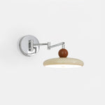 Lola Swing Arm Wall Sconce in Chrome or Green with Beige Shade