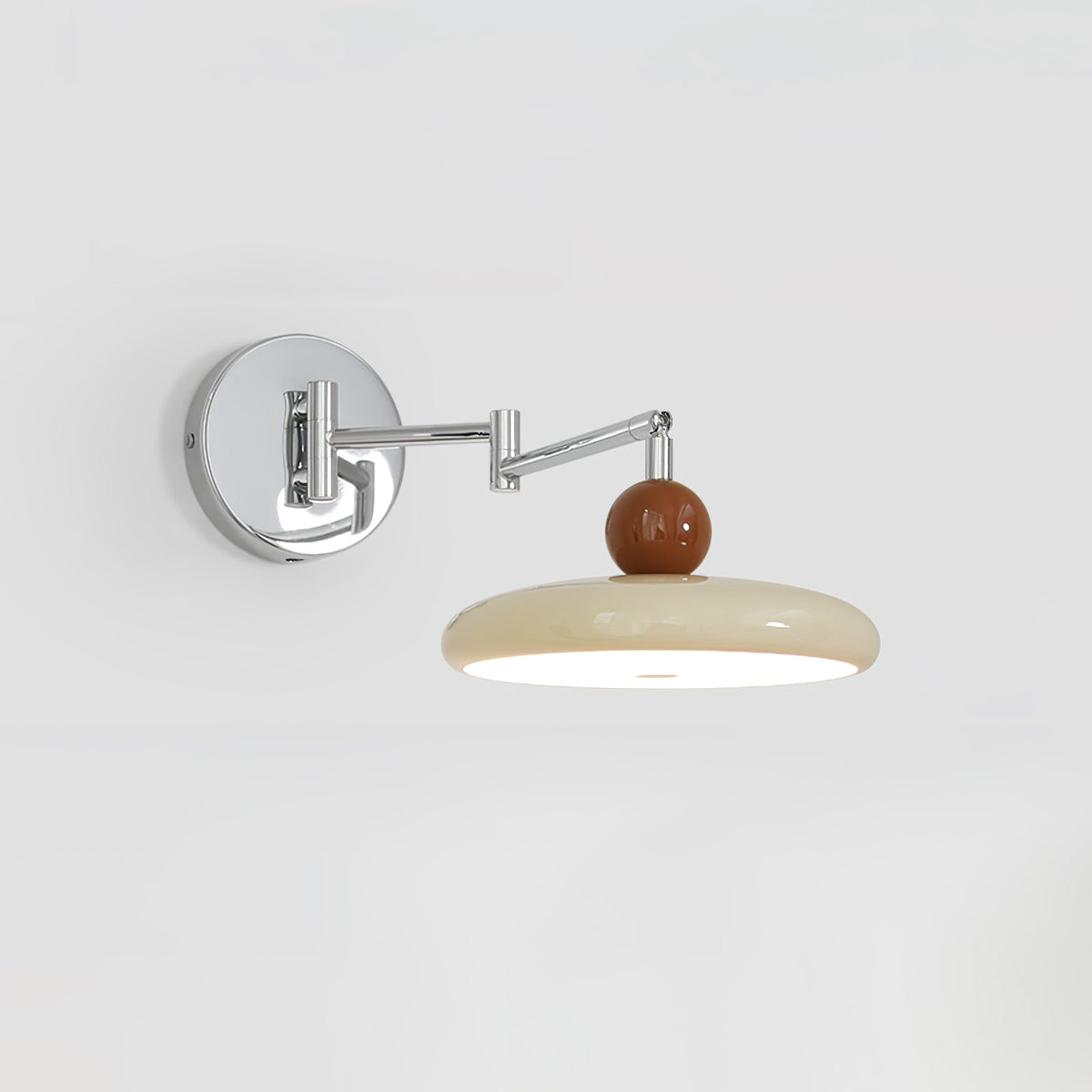 Lola Swing Arm Wall Sconce in Chrome or Green with Beige Shade