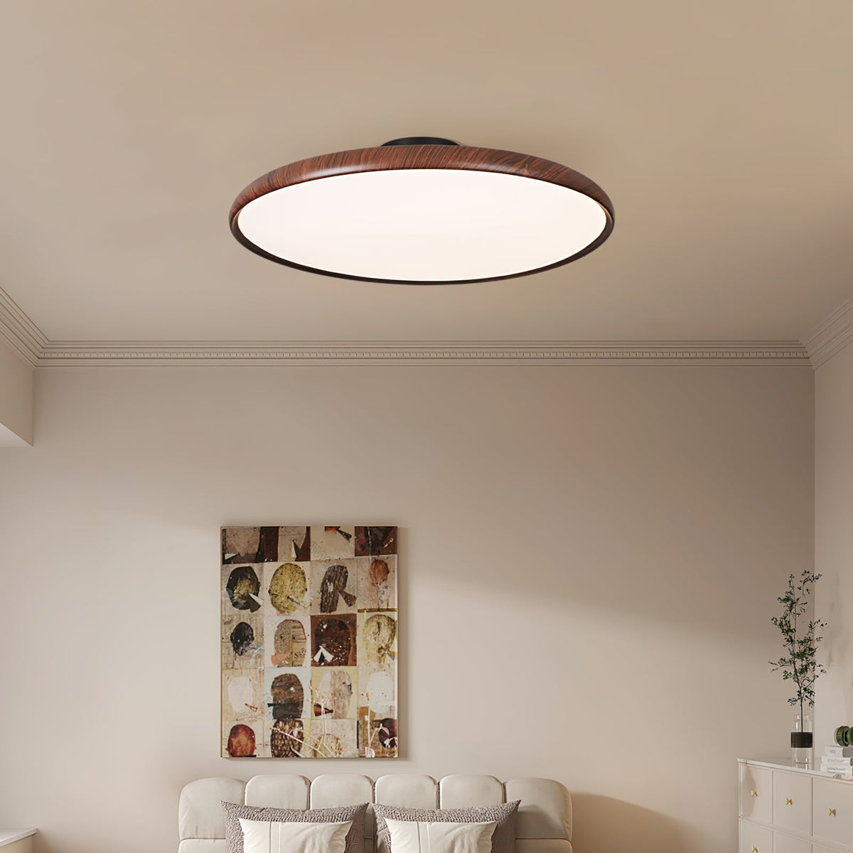 Lola Wood Grain Adjustable Ceiling Light – Modern LED Flush Mount