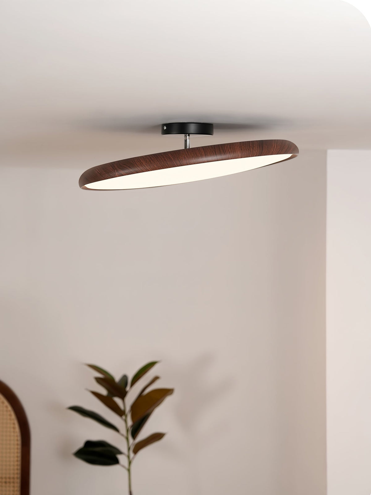Lola Wood Grain Adjustable Ceiling Light – Modern LED Flush Mount