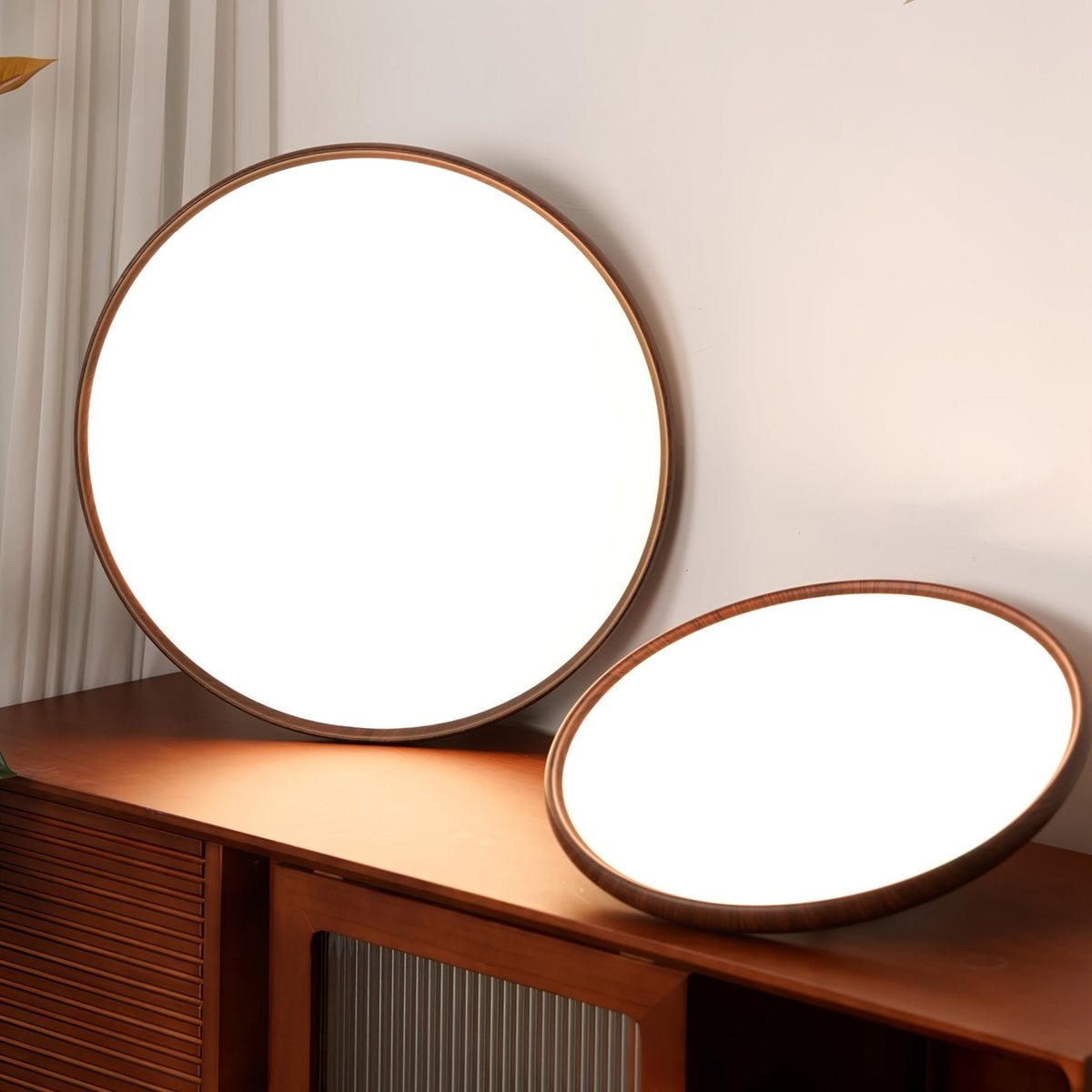 Lola Wood Grain Adjustable Ceiling Light – Modern LED Flush Mount