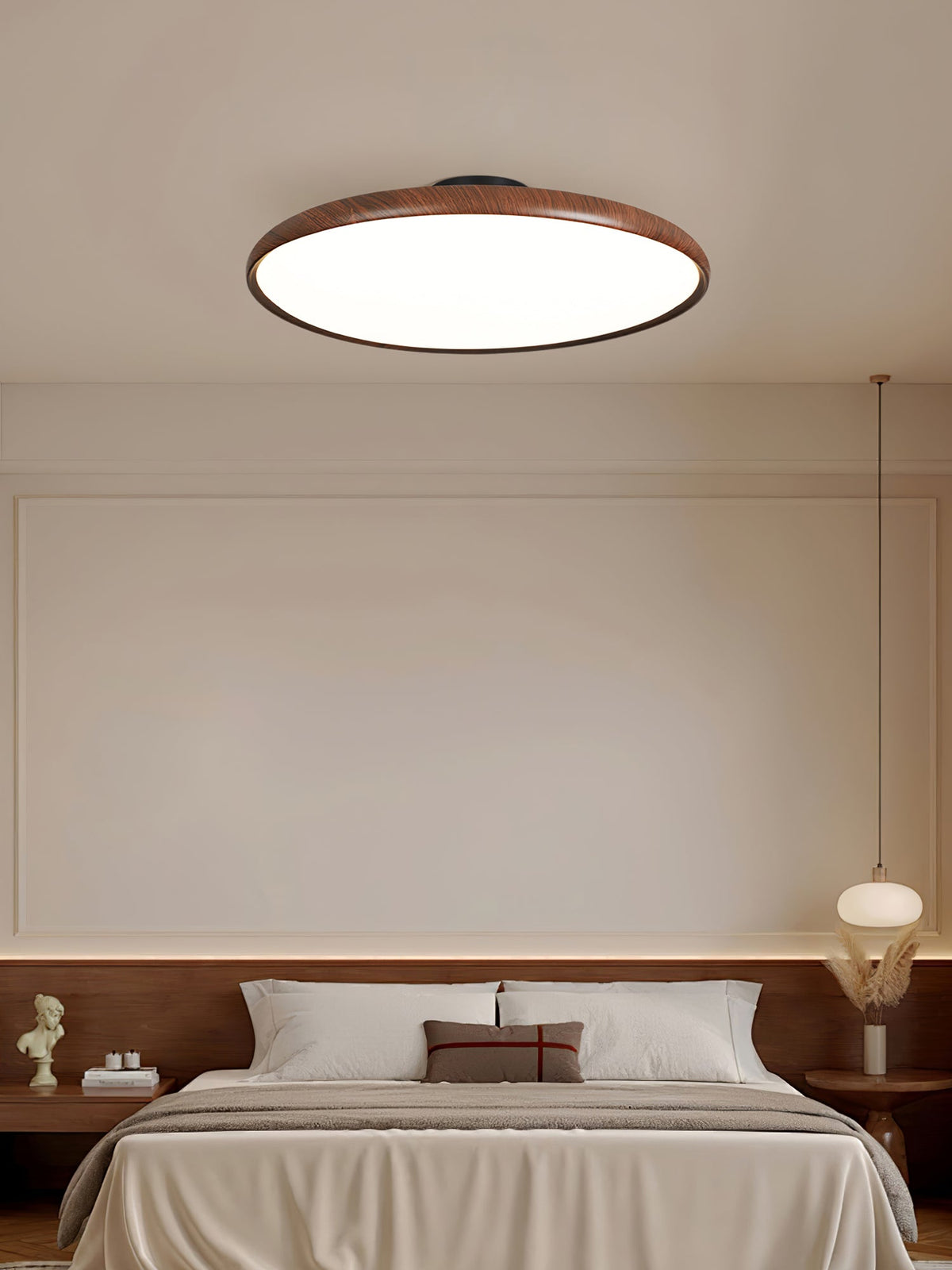 Lola Wood Grain Adjustable Ceiling Light – Modern LED Flush Mount