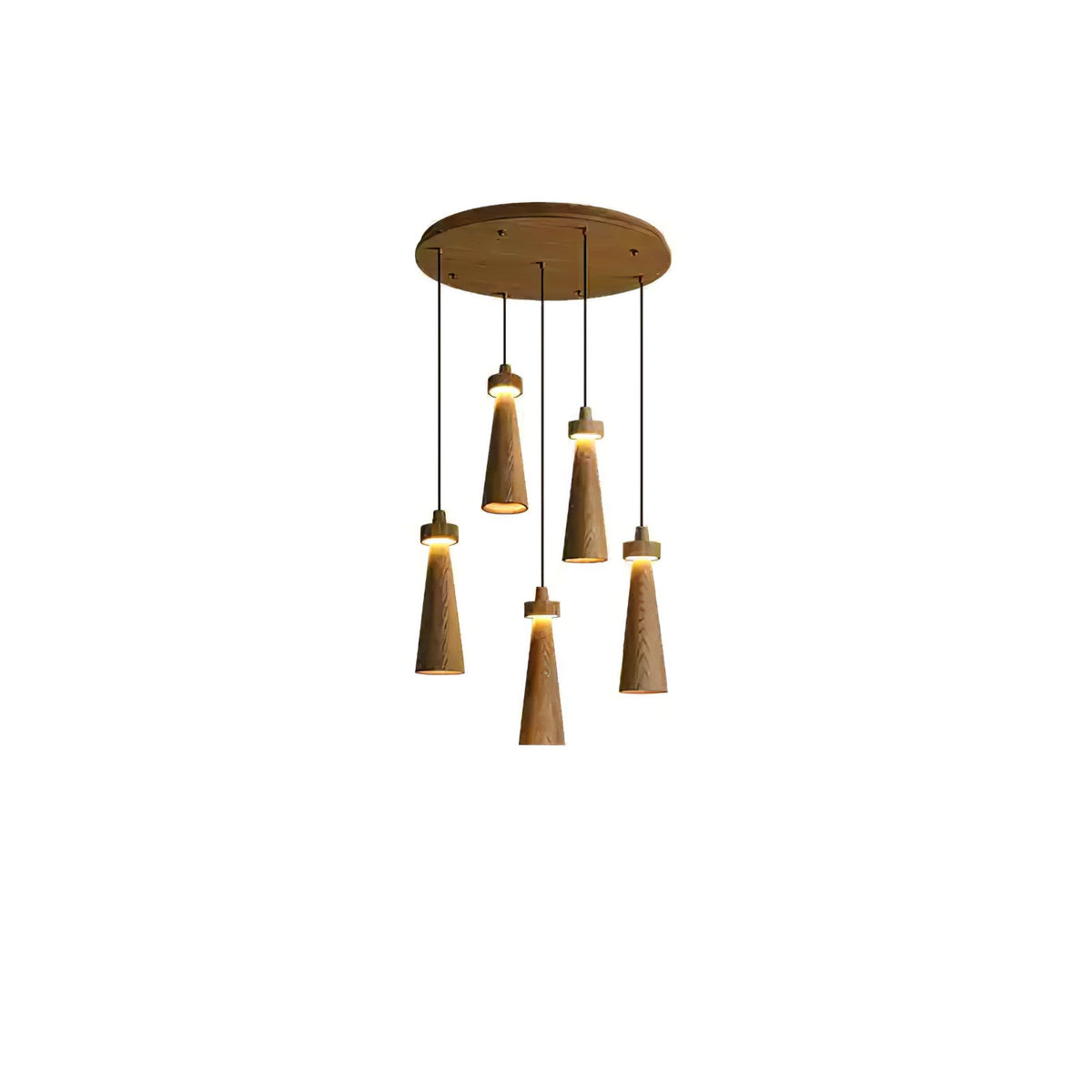Loma Wood Pendant Light – Modern Minimalist LED Chandelier for Dining Room and Kitchen Island