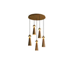 Loma Wood Pendant Light – Modern Minimalist LED Chandelier for Dining Room and Kitchen Island