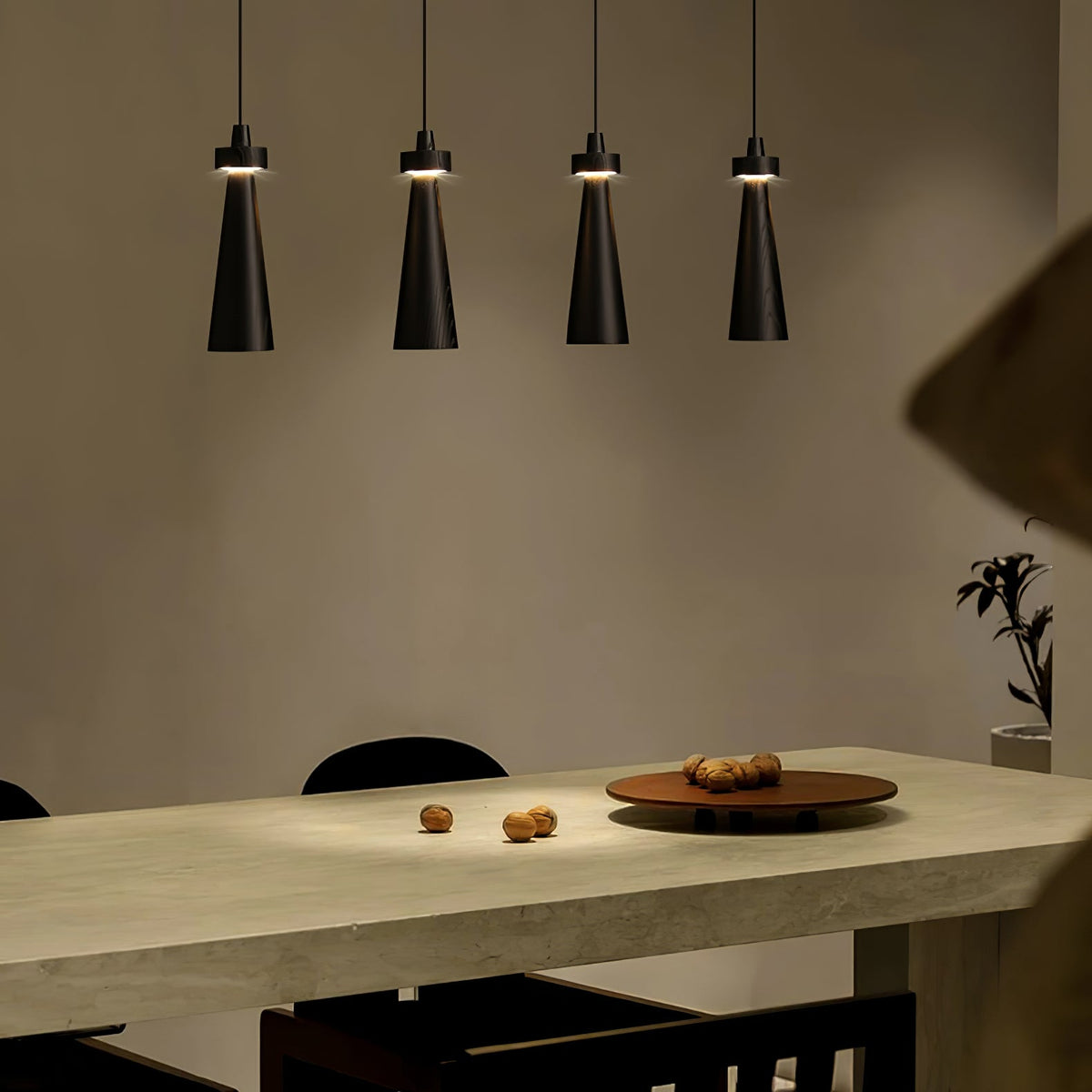 Loma Wood Pendant Light – Modern Minimalist LED Chandelier for Dining Room and Kitchen Island