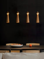 Loma Wood Pendant Light – Modern Minimalist LED Chandelier for Dining Room and Kitchen Island