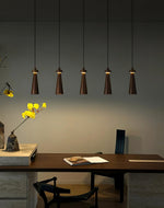 Loma Wood Pendant Light – Modern Minimalist LED Chandelier for Dining Room and Kitchen Island