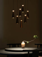 Loma Wood Pendant Light – Modern Minimalist LED Chandelier for Dining Room and Kitchen Island