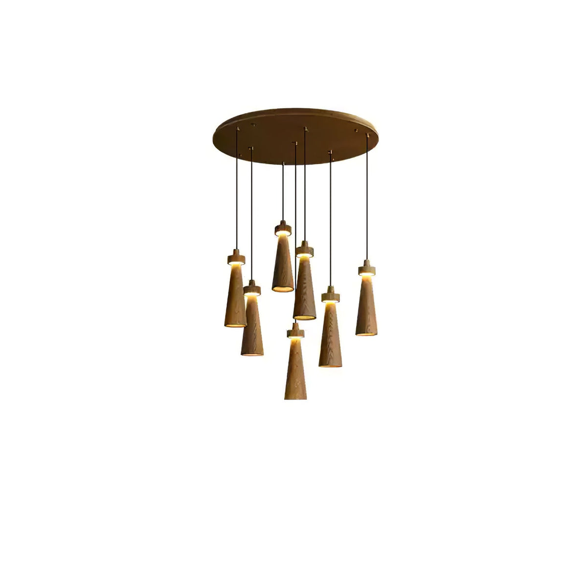 Loma Wood Pendant Light – Modern Minimalist LED Chandelier for Dining Room and Kitchen Island