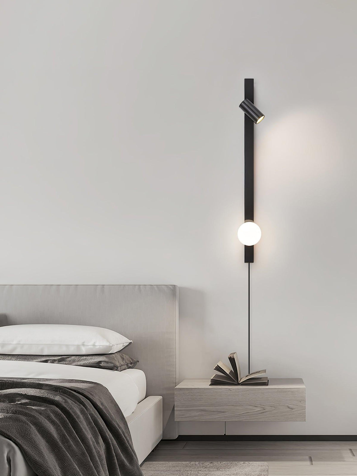 Long Arm Plug In Wall Light