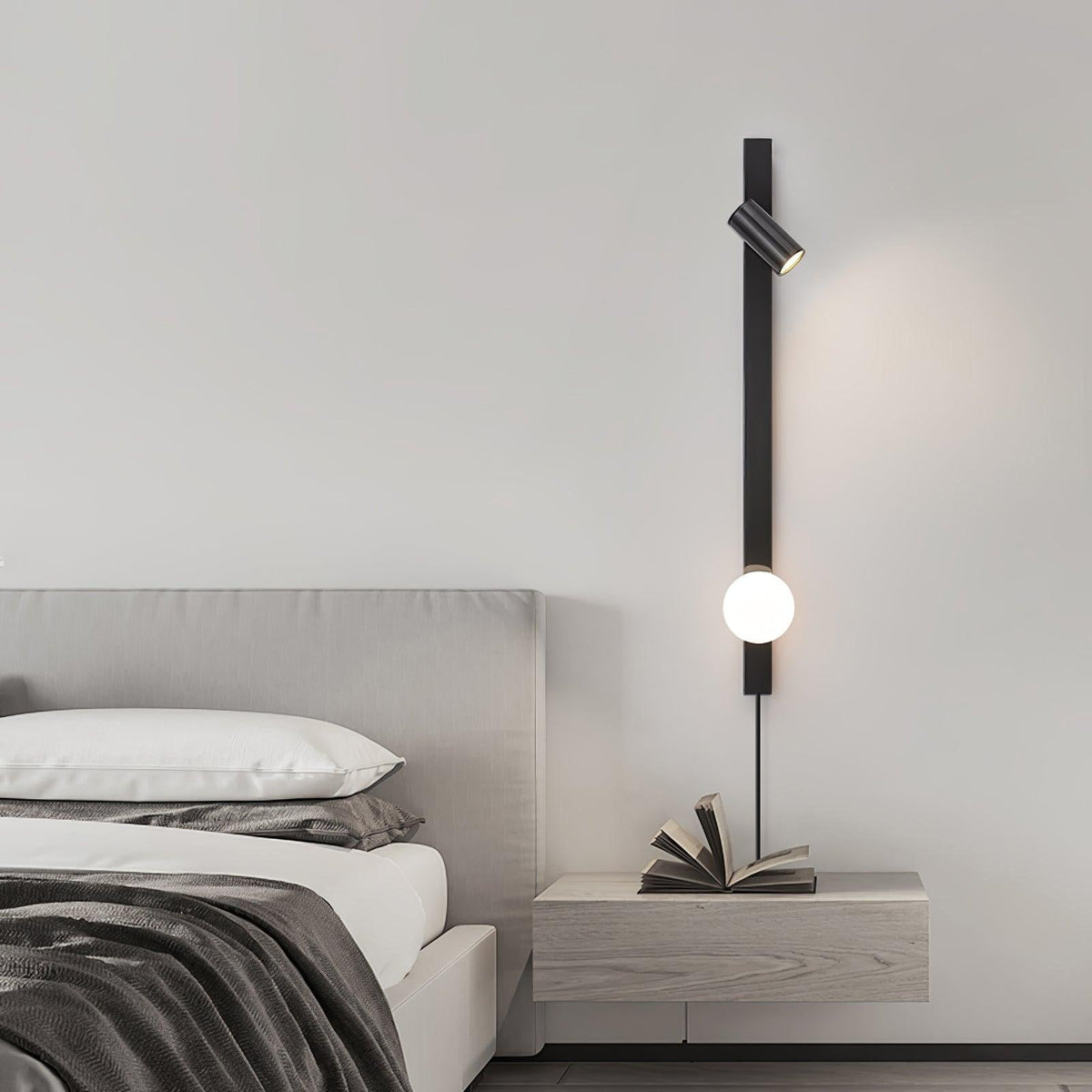 Long Arm Plug In Wall Light