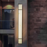 Modern Outdoor Wall Sconce with Marble Shade in Stainless Steel