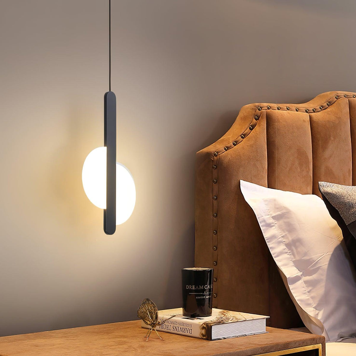 Loomis Modern Brass LED Pendant Light for Dining Room and Living Space
