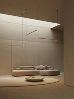 Loop Pendant Light – Modern Linear LED Chandelier in Gold or Black