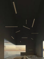 Loop Pendant Light – Modern Linear LED Chandelier in Gold or Black