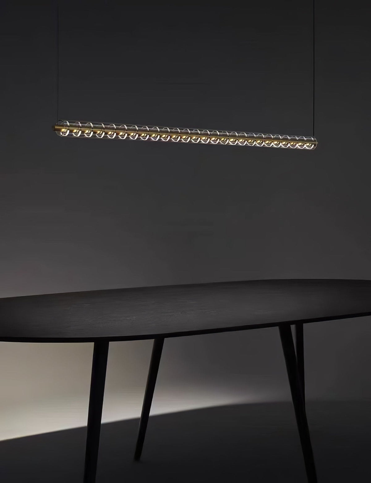 Loop Pendant Light – Modern Linear LED Chandelier in Gold or Black