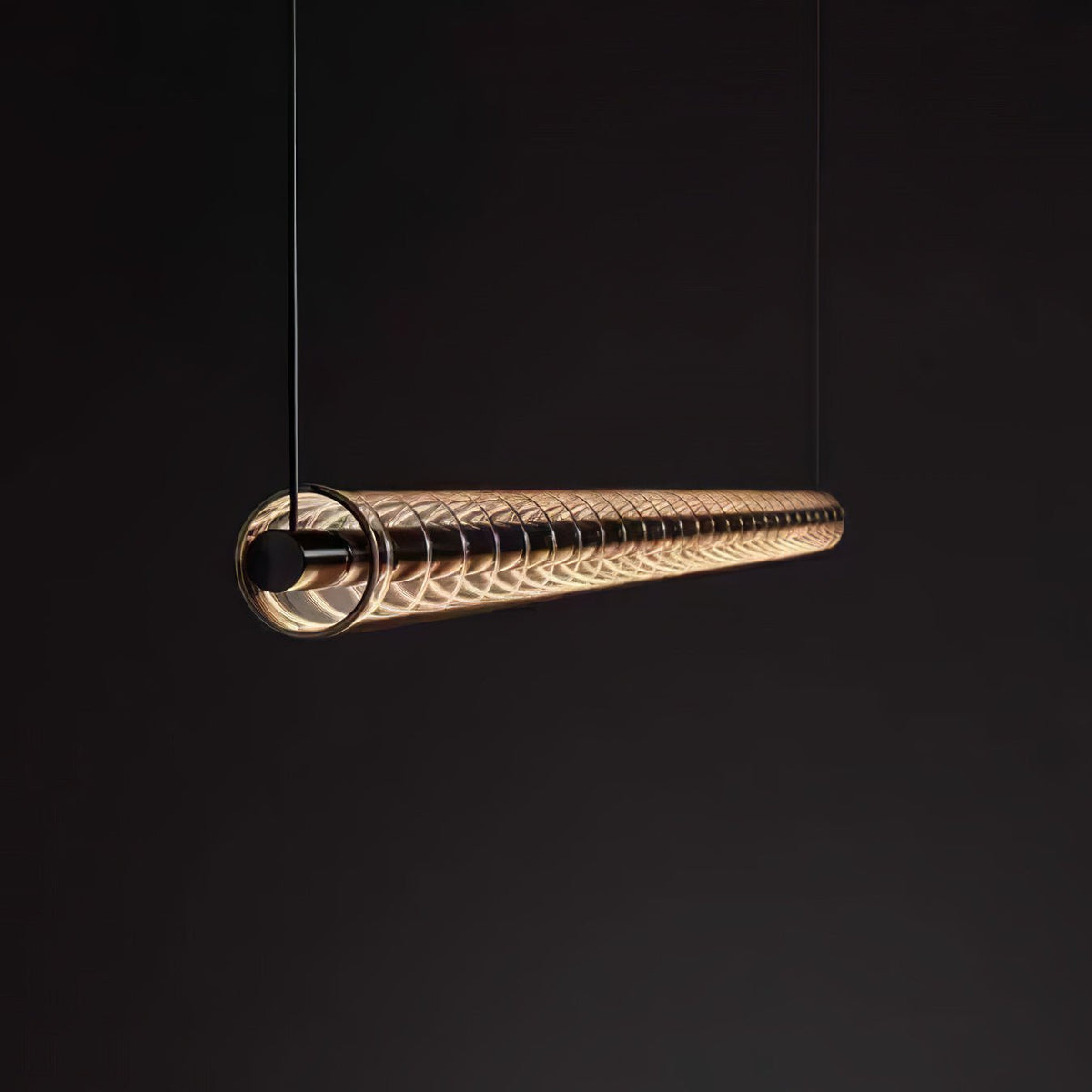 Loop Pendant Light – Modern Linear LED Chandelier in Gold or Black