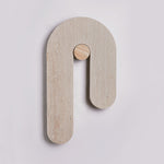 Loop U Wall Sconce in Yellow Travertine with Wood Accent