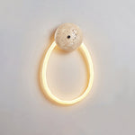 Loop Wall Sconce in Natural Travertine with Braided LED Light
