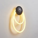 Loop Wall Sconce in Natural Travertine with Braided LED Light
