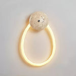 Loop Wall Sconce in Natural Travertine with Braided LED Light