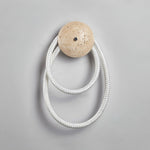 Loop Wall Sconce in Natural Travertine with Braided LED Light