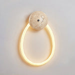 Loop Wall Sconce in Natural Travertine with Braided LED Light