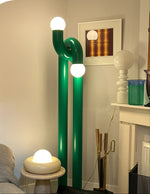 Loopi Modern Arc Floor Lamp with Twin Globe Shades
